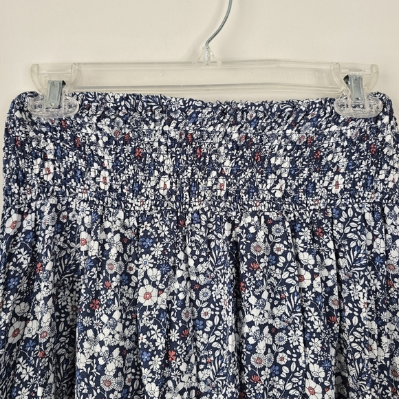 NWT Ava Christine Front Slit Smocked Floral Print Maxi Skirt Button Front S Boho - Picture 8 of 14
